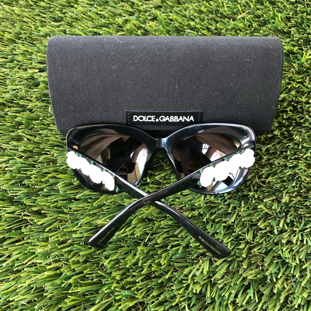 Dolce and Gabbana White Rose Sunglasses